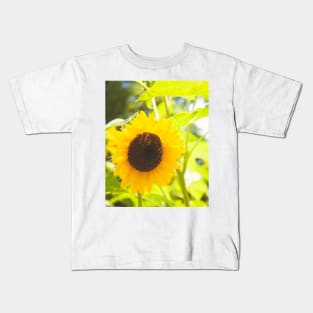 Yellow sunflower floral Kids T-Shirt